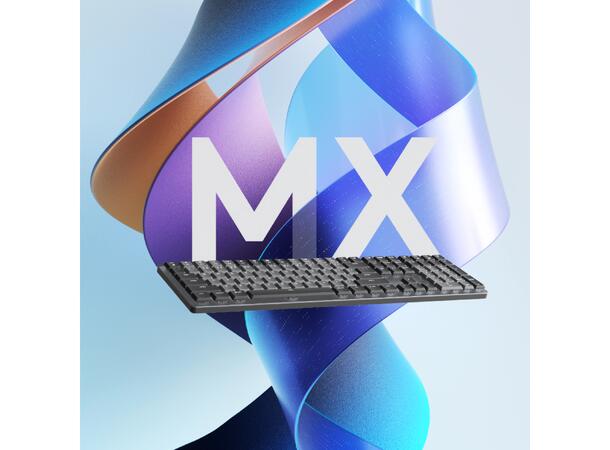 Logitech MX Mechanical Wireless Tactile Bluetooth, USB, trådløs, tactile knapper 