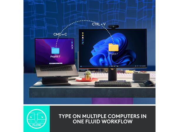 Logitech MX Mechanical Wireless Tactile Bluetooth, USB, trådløs, tactile knapper 