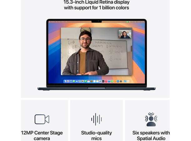 MacBook Air 15" (2025) 256GB Sort Apple 10-core M4 CPU, 16GB, 256G 