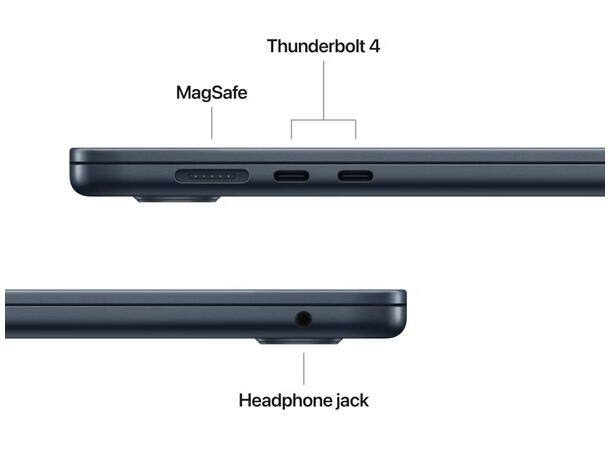 MacBook Air 15" (2025) 256GB Sort Apple 10-core M4 CPU, 16GB, 256G 