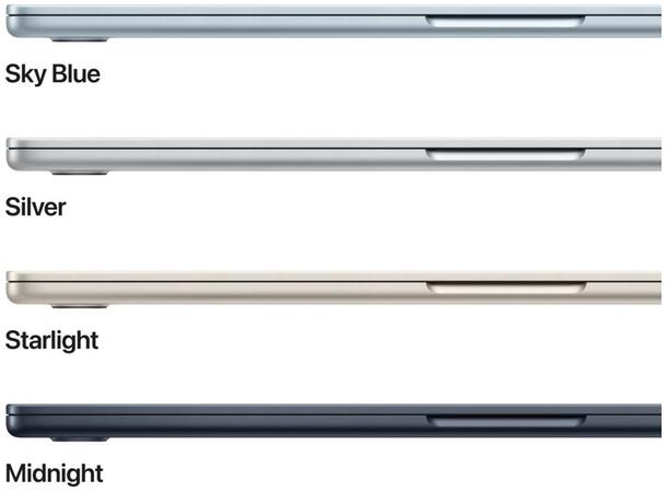 MacBook Air 15" (2025) 512GB Blå Apple 10-core M4 CPU, 24GB, 512GB 