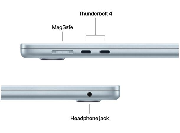MacBook Air 15" (2025) 512GB Blå Apple 10-core M4 CPU, 24GB, 512GB 