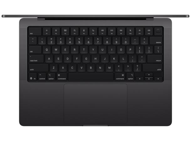 Macbook Pro 14 M5 (2025) 1TB Sort Apple 10-core M5 CPU, 24GB RAM, 1TB SSD, 