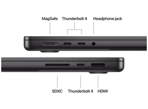Macbook Pro 14 M5 (2025) 1TB Sort Apple 10-core M5 CPU, 24GB RAM, 1TB SSD, 