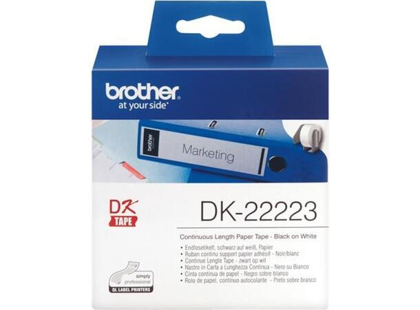 Brother DK22223 Labelroll For QL labelprintere, 50mm i løpende len 