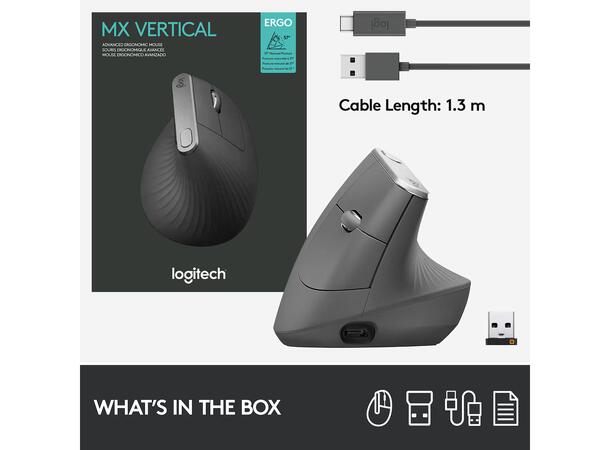 Logitech MX Vertical Trådløs Bluetooth 