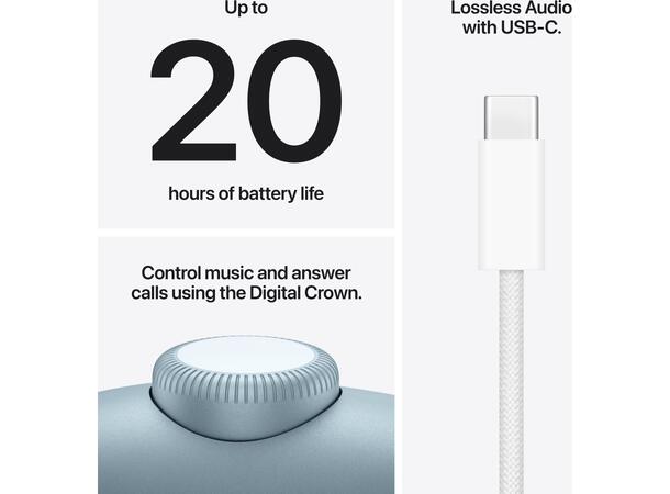 Apple AirPods Max 2 Blå Premium hodetelefoner med 1,5x bedre stø 