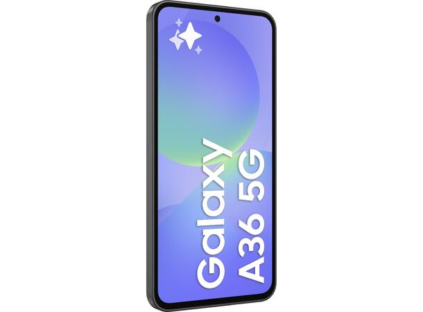 Galaxy A36 5G 128GB Sort Smarttelefon, 6,7" FHD+ 120 Hz Super AMO 