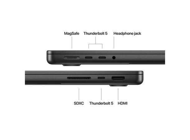 Macbook Pro 14 M4 Pro (2024) 512GB Sort Apple 12-core M4 Pro CPU, 24GB RAM, 512G 