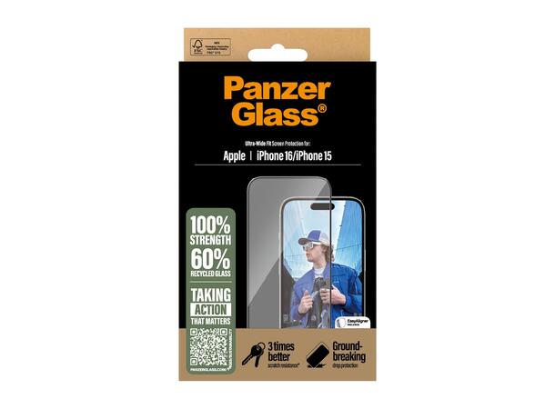 PanzerGlass Screen Protector iPhone 16 