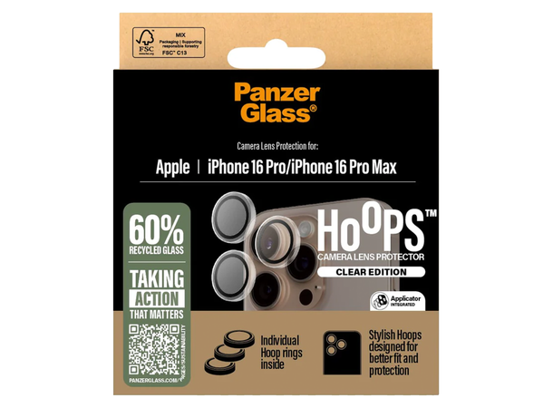 Panzerglass Cam Rings Trans iPhone 16 Pro/16 Pro Max 