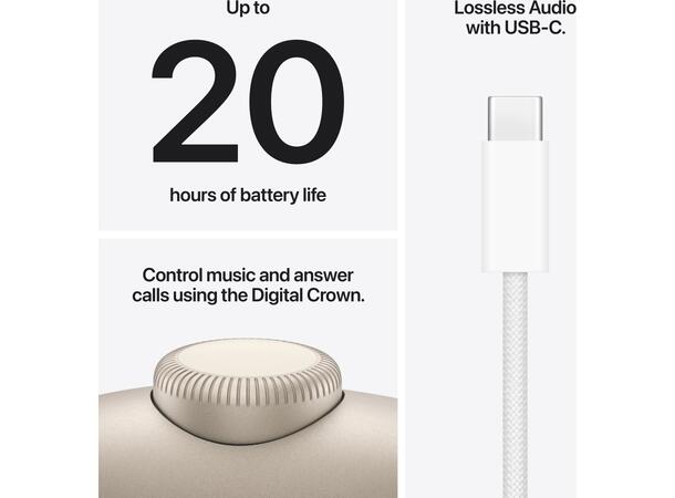 Apple AirPods Max 2 Hvit Premium hodetelefoner med 1,5x bedre stø 