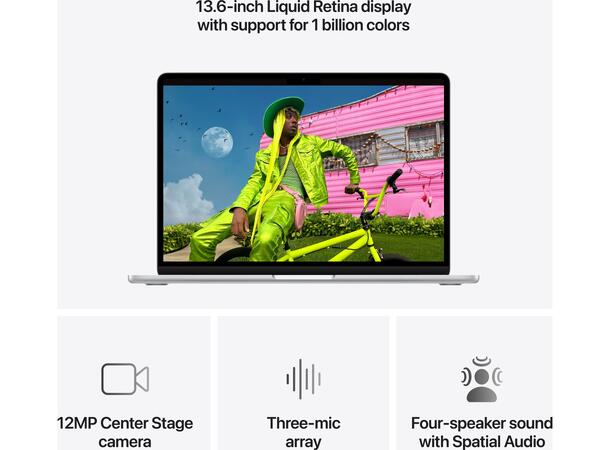 MacBook Air 13" M5 (2026) 512GB Sølv Apple 10-kjerners M5 CPU, 16GB, 1TB SSD, 
