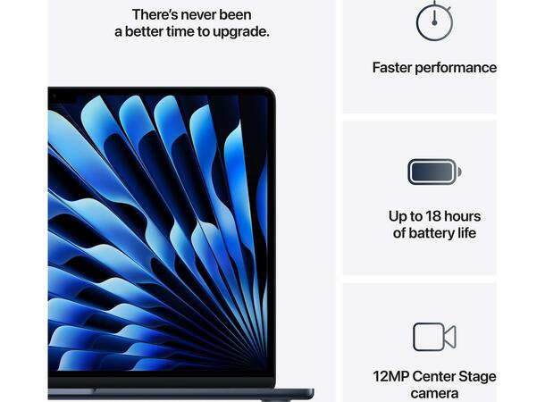 MacBook Air 15" (2025) 512GB Sort Apple 10-core M4 CPU, 24GB, 512GB 