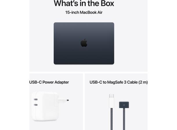 MacBook Air 15" (2025) 512GB Sort Apple 10-core M4 CPU, 24GB, 512GB 