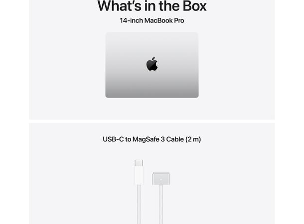 Macbook Pro 14 M5 (2025) 1TB Sølv Apple 10-core M5 CPU, 24GB RAM, 1TB SSD, 