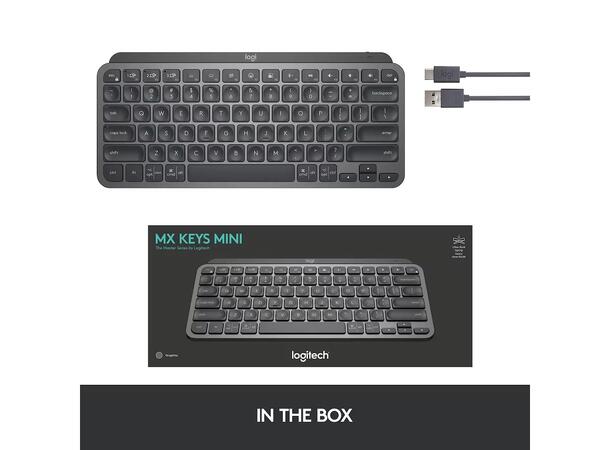 Logitech MX Keys Mini for Business Grå Logi Bolt USB-mottaker, bluetooth, 10m r 