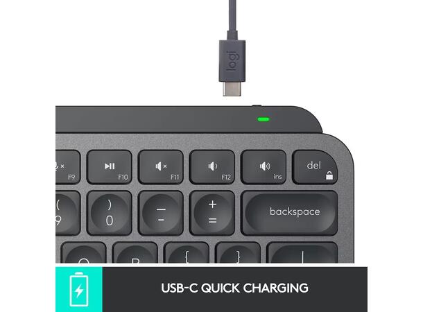 Logitech MX Keys Mini for Business Grå Logi Bolt USB-mottaker, bluetooth, 10m r 