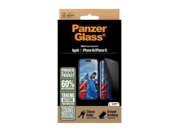PanzerGlass Privacy UWF 16 iPhone 16 