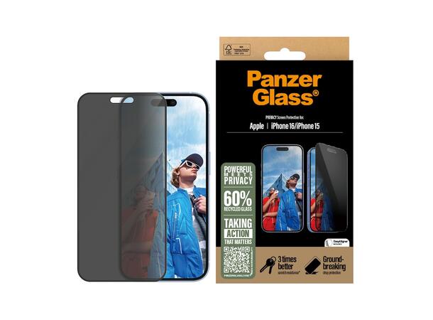 PanzerGlass Privacy UWF 16 iPhone 16 