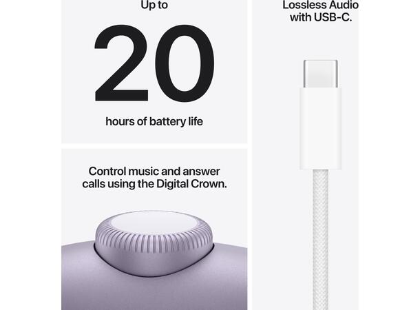 Apple AirPods Max 2 Lilla Premium hodetelefoner med 1,5x bedre stø 