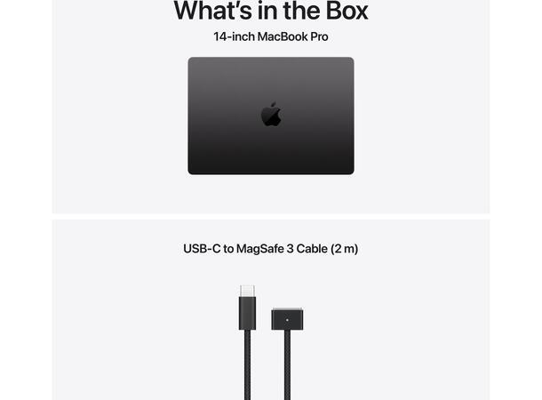 Macbook Pro 14 M5 (2025) 1TB Sort Apple 10-core M5 CPU, 16GB RAM, 1TB SSD, 
