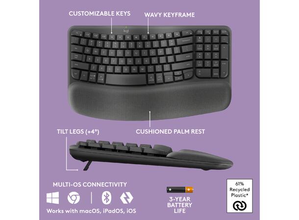 Logitech Wave Keys Trådløst Tastatur 