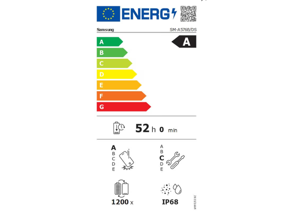 Samsung A57 5G 256GB Grå Enterprise 