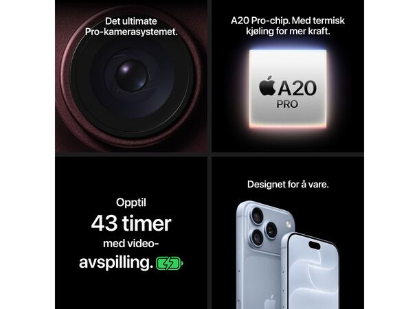 iPhone 18 Pro Max 2TB Svart OBS! Leveres uten vegglader 