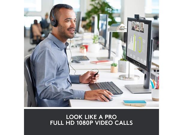 Logitech HD Pro C920 Webkamera Skype, Teams, Carl Zeiss 