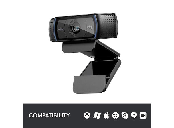 Logitech HD Pro C920 Webkamera Skype, Teams, Carl Zeiss 