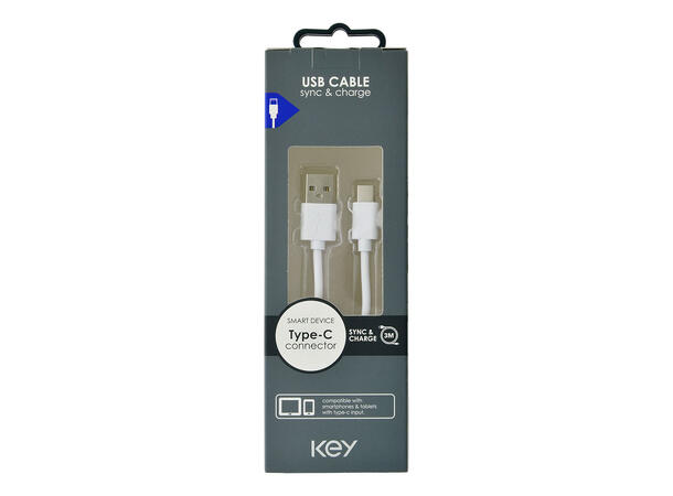 KEY USB-A til USB-C Kabel 3m 2.0 Kabel 