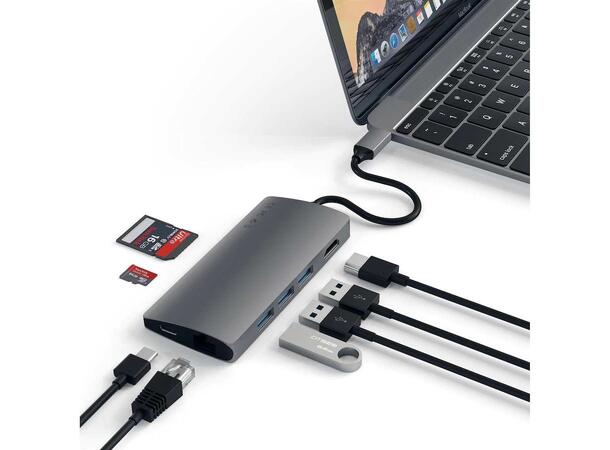 Satechi Type-C MultiPort Adapter 4K V2 Ethernet, HDMI, 3 x USB 3.0, USB-C, SD 