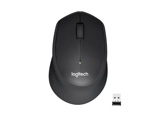 Logitech M330 Silent Plus Wireless nanomottaker, 3 knapper, 1000 dpi, lydlø 