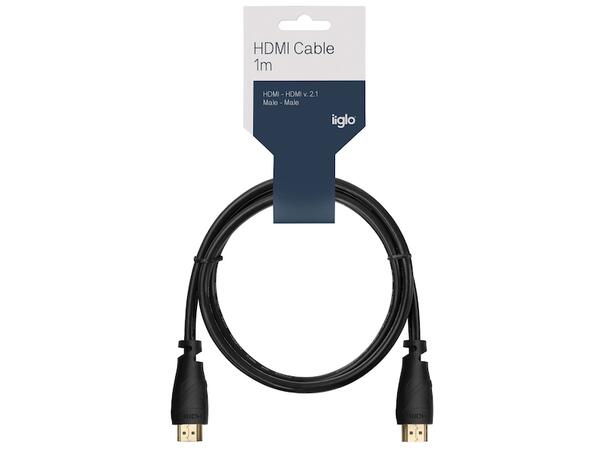 iiglo HDMI kabel 1m v2.1, HDR, PVC, 4K120Hz, 8K60Hz 