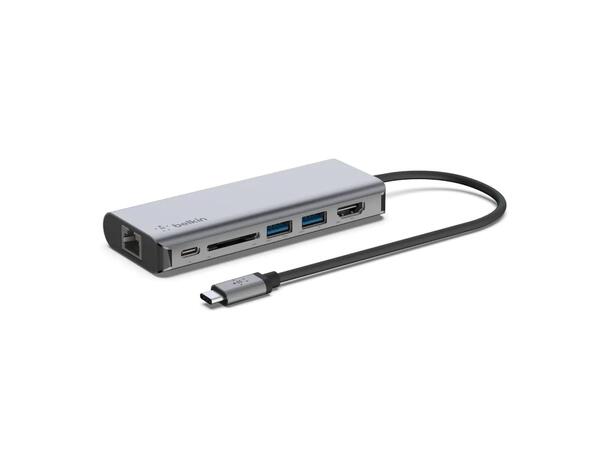 Belkin CONNECT 6 i 1 Multiport Adapter USB-C, HDMI 4K, 2xUSB-A, USB-C PD 100W 
