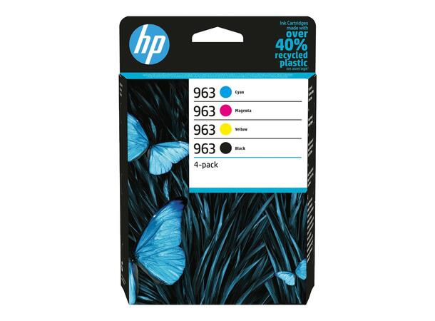 HP 963 CMYK Original 4-Pack Sort, Cyan, Gul og Magenta 