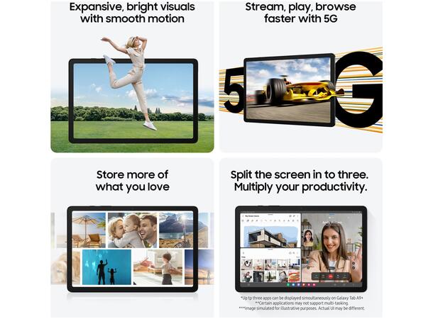 Samsung Tab A9+ 5G 64GB Sort Nettbrett 11” (1920 x 1200) WUXGA, 4GB 