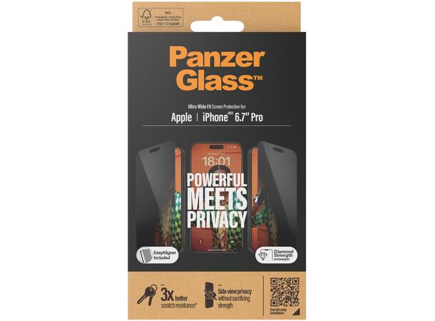 PanzerGlass Privacy IP 15 Pro Max iPhone 15 Pro Max 