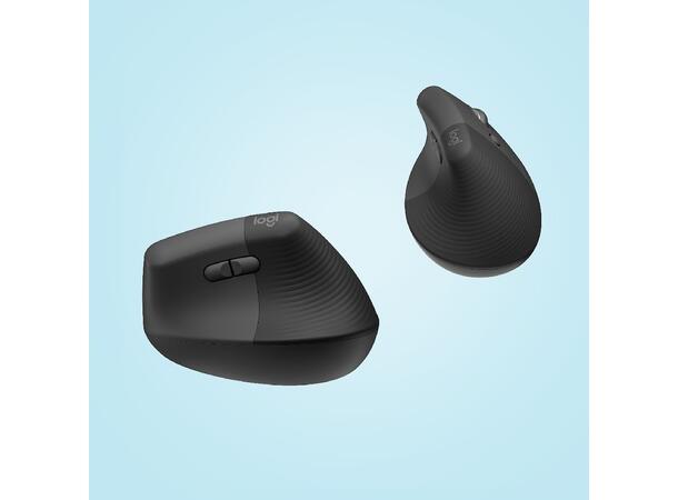 Logitech Lift Vertikal mus Grå Ergonomisk, Bluetooth/Logi Bolt USB 