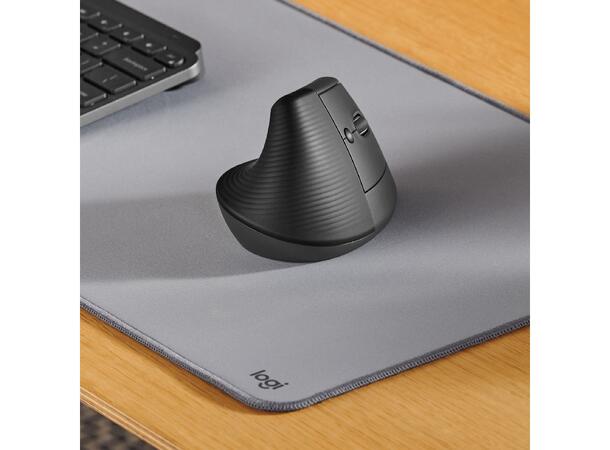 Logitech Lift Vertikal mus Grå Ergonomisk, Bluetooth/Logi Bolt USB 