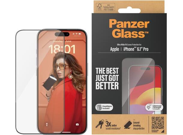 PanzerGlass IP15 Pro Skjermbeskytter Herdet glass, Ultra wide fit 