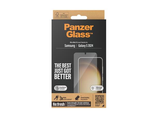Panzerglass S24 Skjermbeskytter Passer til Samsung S24 
