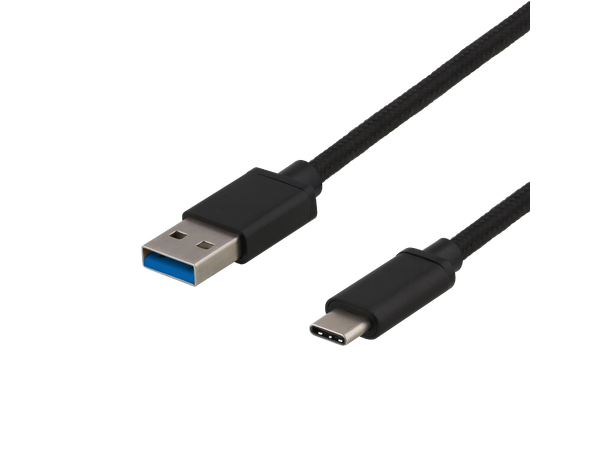 USB-A til USB-C kabel 20cm USB-A 3.1, USB-C 3.1, 5Gbps, 3A, 60W 