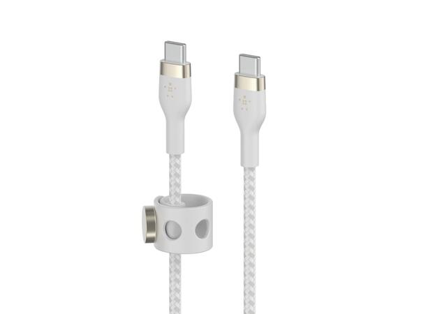 Belkin USB-C til USB-C kabel 3m Flettet silikon, Fast Charge kompatibel 